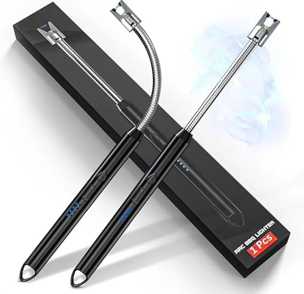 Rechargeable Electric Gas Lighter for Kitchen, Pooja Room, Candles, BBQ, Multi Purpose - 360 Degree Flexible & Windproof