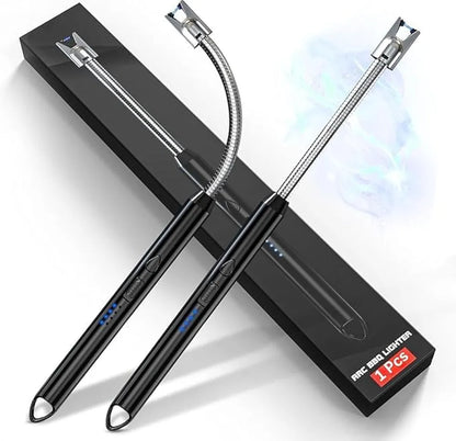 Rechargeable Electric Gas Lighter for Kitchen, Pooja Room, Candles, BBQ, Multi Purpose - 360 Degree Flexible & Windproof