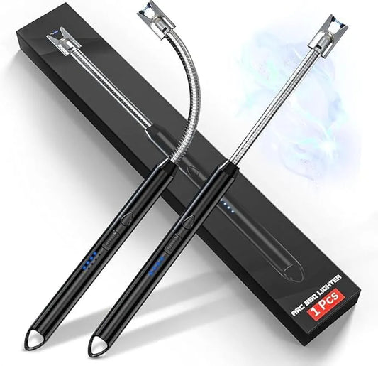 Rechargeable Electric Gas Lighter for Kitchen, Pooja Room, Candles, BBQ, Multi Purpose - 360 Degree Flexible & Windproof